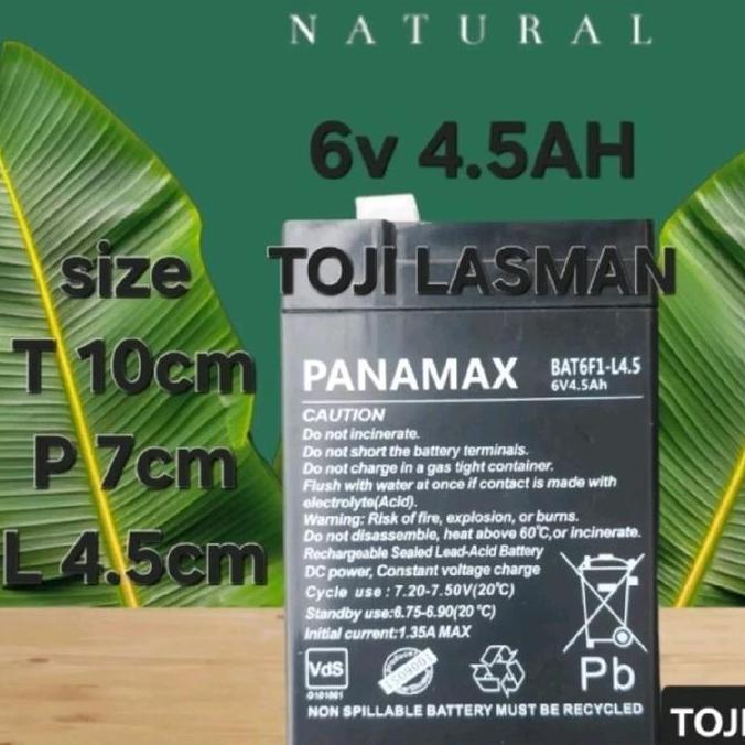 ACCU AKI BATU BATTRE BATTERY BATERAI MOBILAN TIMBANGAN LAMPU KIPAS FAN  EMERGENSI 6V4.5AH 6V4.6AH 6V