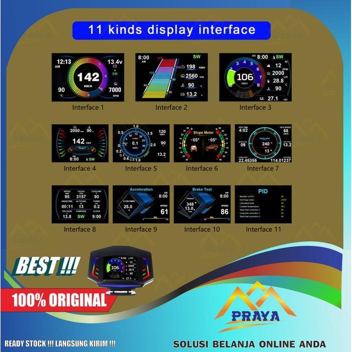 Ap8 Obd Gps Hud Car Display Ap-8 Monitor Automatic Obd2 Gauge Car Original Dan Terpercaya