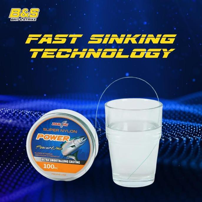 Senar Pancing 100M Nylon Super Power Anti Kriting, Kuat & Tahan Gesek Monofilament Jepang Cocok Air 
