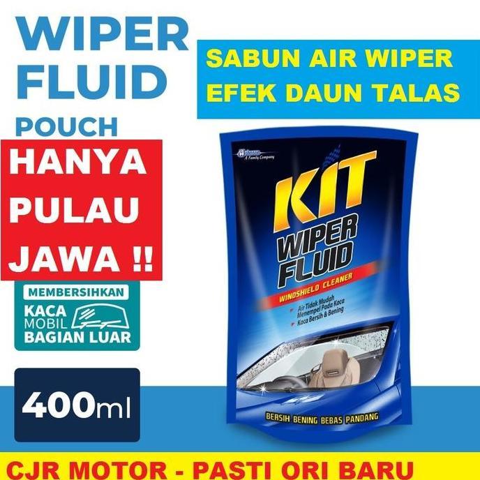 TERLARIS KIT WIPER FLUID POUCH 400 ML AIR WIPER EFEK DAUN TALAS KACA MOBIL