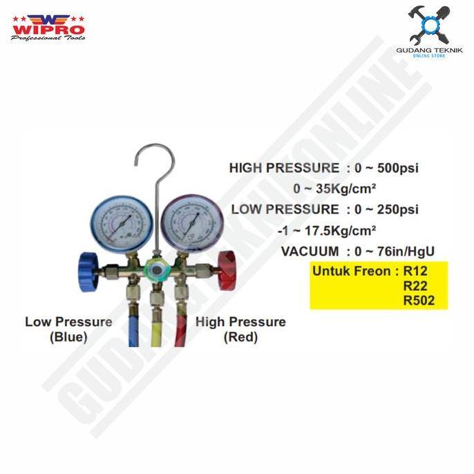 MAYABIGS Regulator Freon AC WIPRO HS-1050 / Alat Ukur Tekanan Set R407C R134A