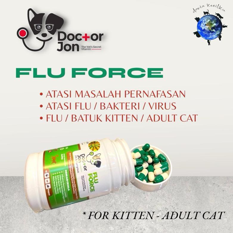 Doctor Jon Flu Force (HIJAU) Obat Flu / Bersin / Ingusan Kucing Catflu Diskon