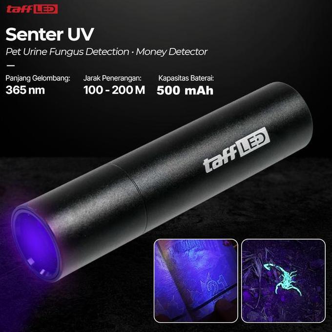 SENTER UV ULTRAVIOLET MINI FLASHLIGHT MONEY DETECTOR 365NM - S11-Z - BLACK
