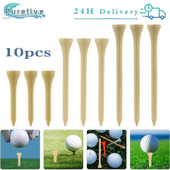 10Pcs Bambu Golf Tee 42mm/70mm/83mm Tee Golf Mengurangi Gesekan