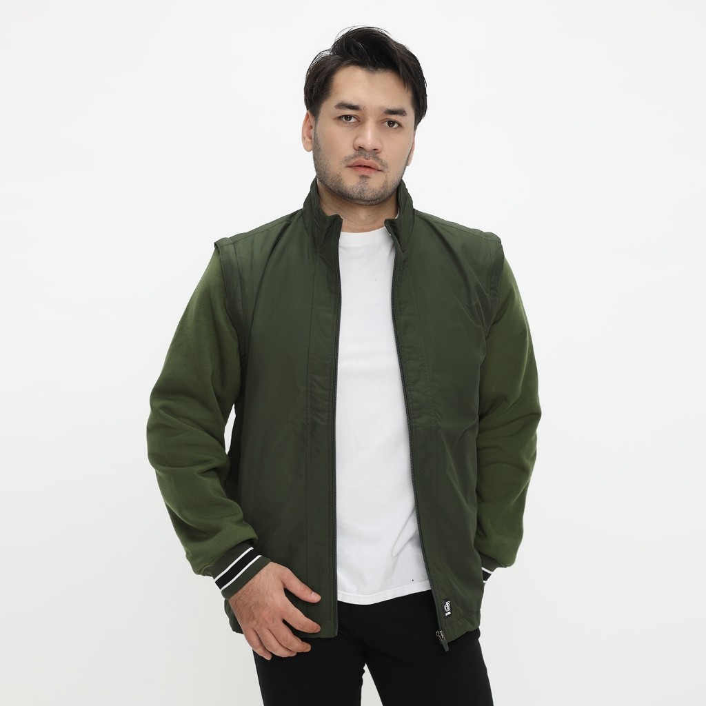 d&f Parasut Jaket Bomber with detachable fleece - Olive