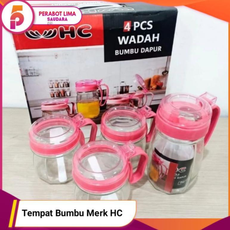 Tempat Bumbu Dapur Dan Minyak Hc/ Tempat Bumbu Hc/ Tempat Bumbu Dapur 1 Set 4 Pcs / Tempat Bumbu Mer