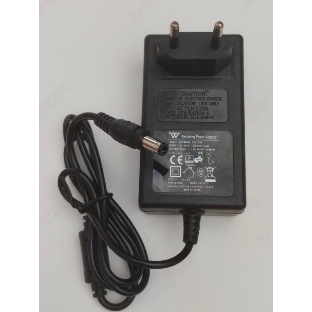 Adaptor 24.0V 1.5A pengganti Model DZ36WGL-240150E Jack DC 5.5 x 2.1-2.5mm