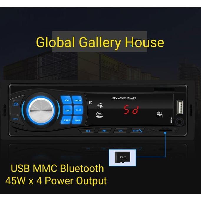 Head Unit Tape Mobil Single Din Mp3 Bluetooth Aux Fm 45W X 4 Canggih
