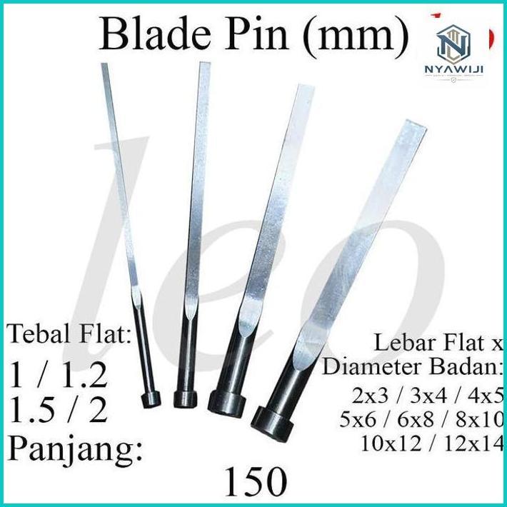 Blade Ejector Pin 150mm 1/1.2/1.5/2mm x 2/3/4/5/6/8/10/12 Pin Gepeng Pipih Pin Blade 150 mm