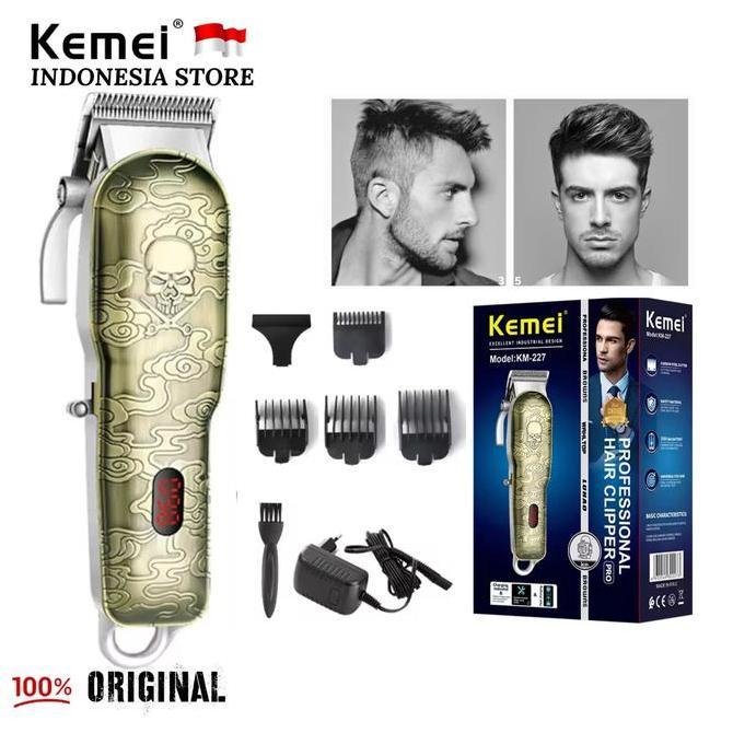 ALAT CUKUR RAMBUT KEMEI KM-227 HAIR CLIPPER LCD MESIN PANGKAS KM 227