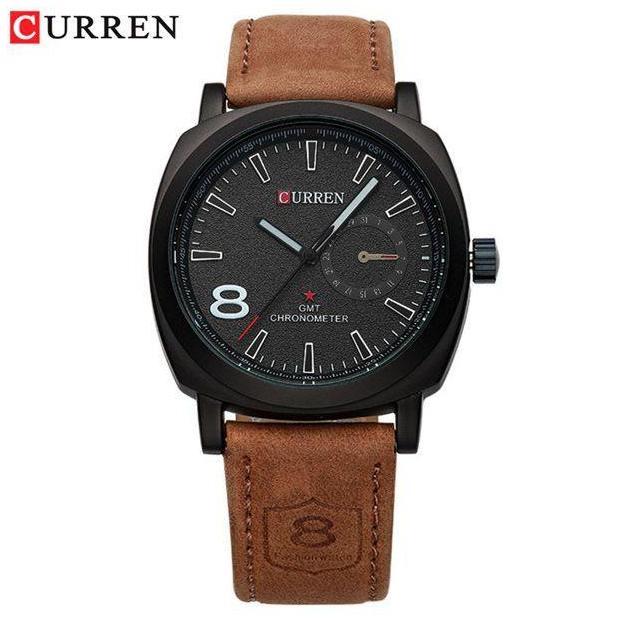 Watch- Jam Tangan Pria Analog Tali Kulit Curren 8139