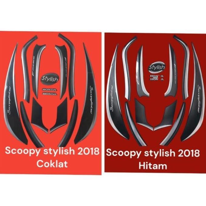 Stiker Body Scoopy Stylish 2018 Striping Scoopy Stylish 2018