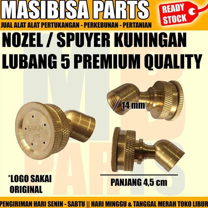 NOZZLE / SPUYER / NOZEL SPRAYER ELEKTRIK / KNAPSAK LUBANG 5 KUNINGAN