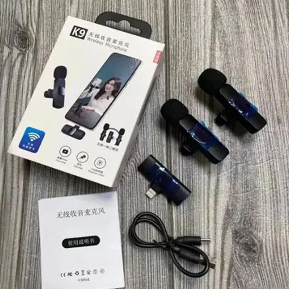 Harga Spesial Wireless Clip-On Microphone K9 Mini Mic Premium Untuk Smartphone Kamera Vlog Live Stre