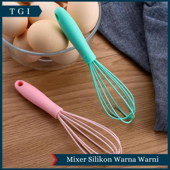 Box- Tgi - Mixer Silicone 17 Cm Mixer Mini Baking Whisk Egg Beater Kocokan Telur Pengaduk Adonan