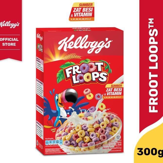 Trus- [Bundle 2Pcs] Kelloggs Froot Loops 300G + Kelloggs Coco Fills 150G Sereal Granola Coklat Gandu