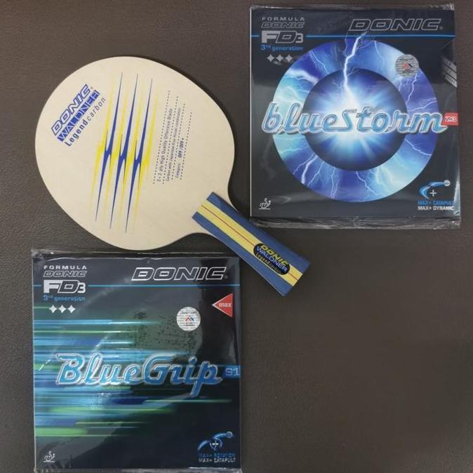 BEBAS ONGKIR - Bat Donic Waldner Legend Carbon kombinasi karet Donic terbaik Set