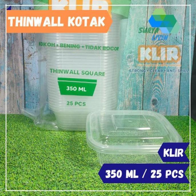 Thinwall Kotak 350 ml (25 pcs) Klir / Thinwall Square / Kotak Kecil