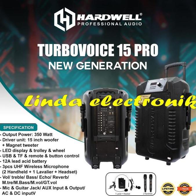 Promo hardwell turbovoice 15 pro 15inch blutooth hardwell turbovoice 15pro Diskon