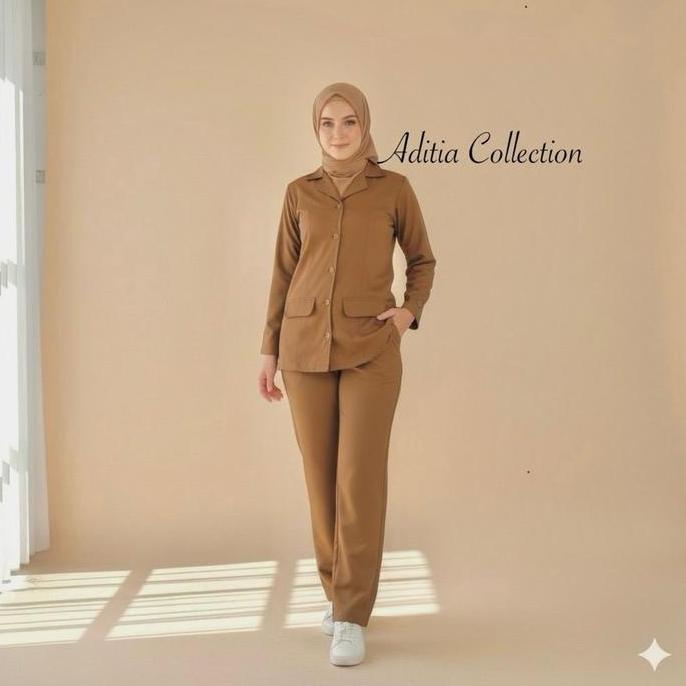 Baju Seragam khaki/keki Semi Bleazer / Baju PDH Seragam ASN Pemda