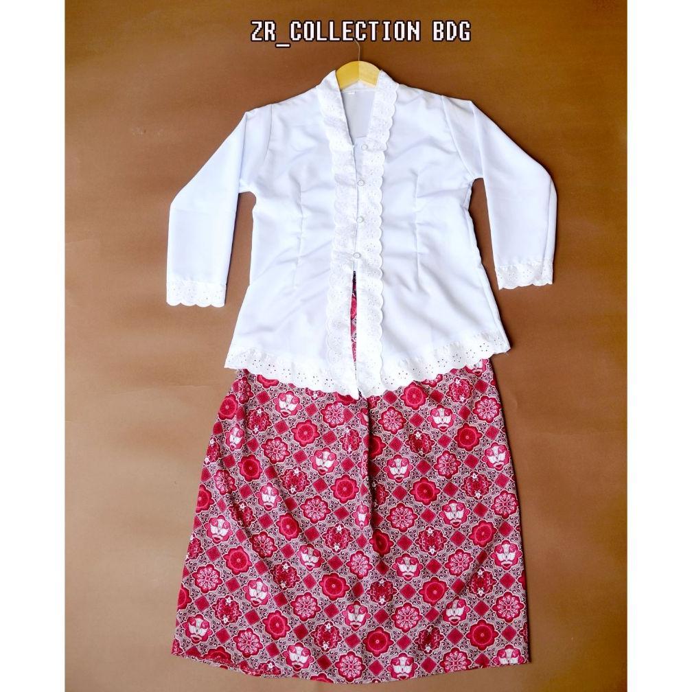 Setelan Kebaya Anak Perempuan Pakaian Adat Sunda Merah Putih Seragam Kebaya Sd Paud Kebaya Encim Lag