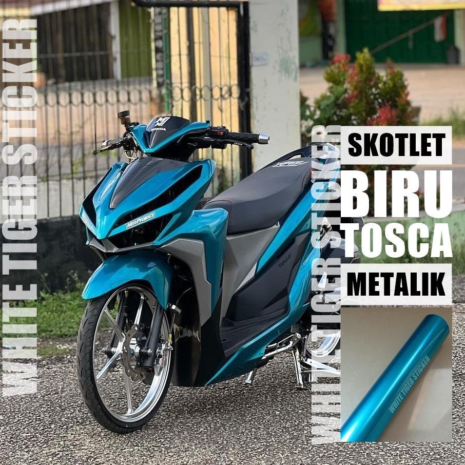 Bundling Skotlet Stiker Motor Biru Tosca Metalik Candy Skotlet Biru Tosca Candy Scotlite Biru Tosca 