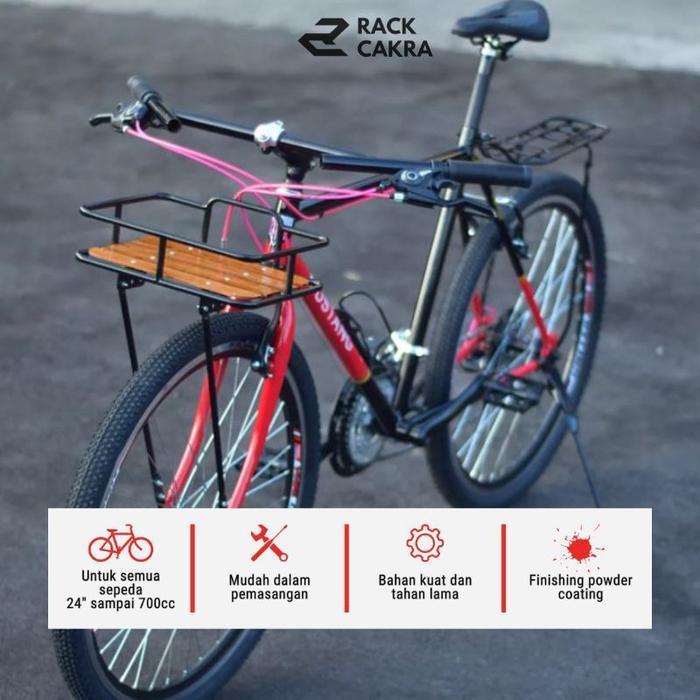 Keranjang Rak Depan Sepeda Kalcer Vintage Mtb - Alas Kayu Kuat & Stylish | Fixie, Road Bike, Federal