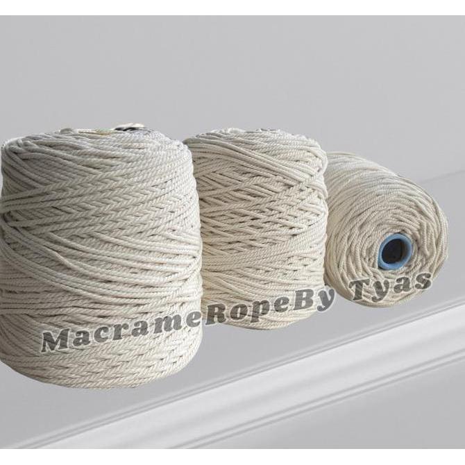 Tali katun size 3mm | tali macrame | benang macrame warna natural