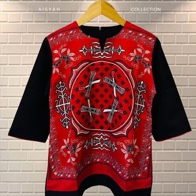 Camisa - Aisyah Collection - Lenso Adat Maluku Salawaku Full -  Atasan Etnik Maluku - Baju Cele Ambo