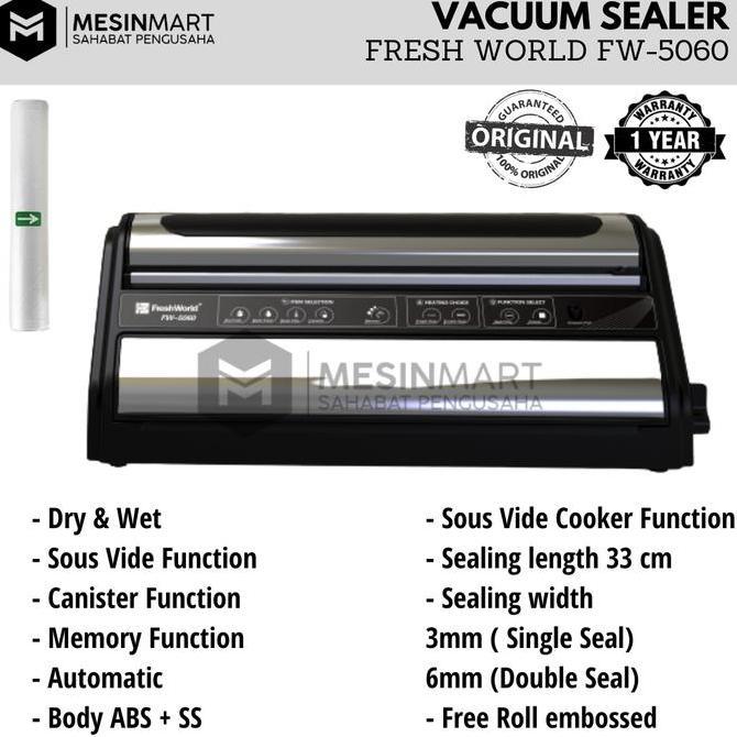Bestseller- Vacuum Sealer Mesin Pengemas Vakum Komersial FRESH WORLD FW-5060