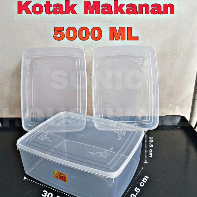 Toples Kotak Makan Makanan Sealware Segi Wadah Food Box 5000 Ml Kotak Gecko Reptile Reptil Tutup Ben