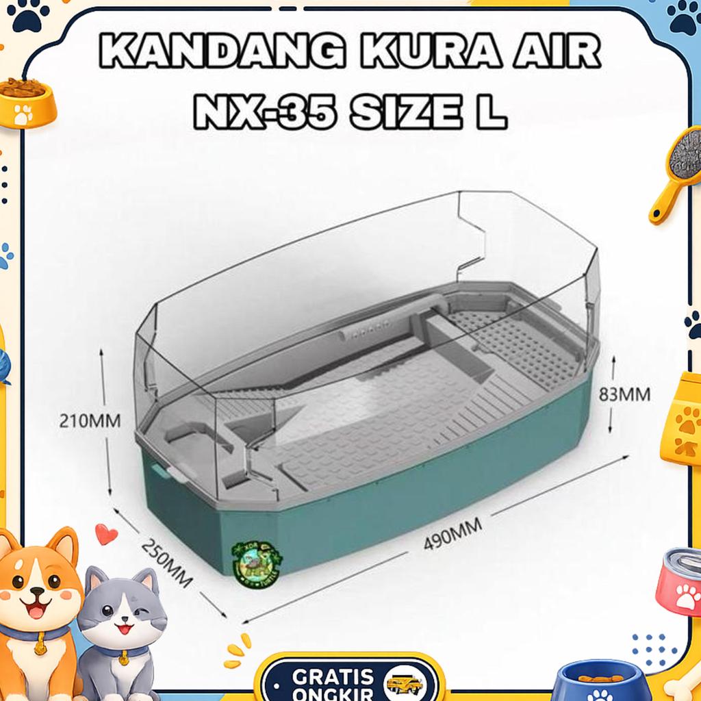 Kandang Kura Air Nx-35 Dengan Pompa & Tutup Kura Air Hamiltoni Res Brazil Unifilis Damer Stinkpot