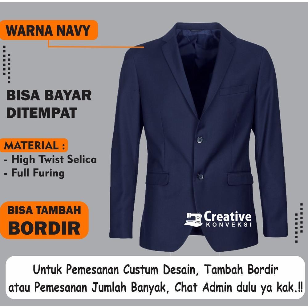 Eksklusif Jas Almamater Warna Biru Dongker / Navy, Jas Sekolah, Blazer Navy / Jas Pondok Pesantren /