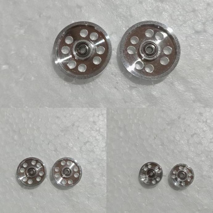 REP TAMIYA 95563 HG LIGHTWEIGHT ALUMINUM BALL-RACE ROLLERS [ RINGLESS ]