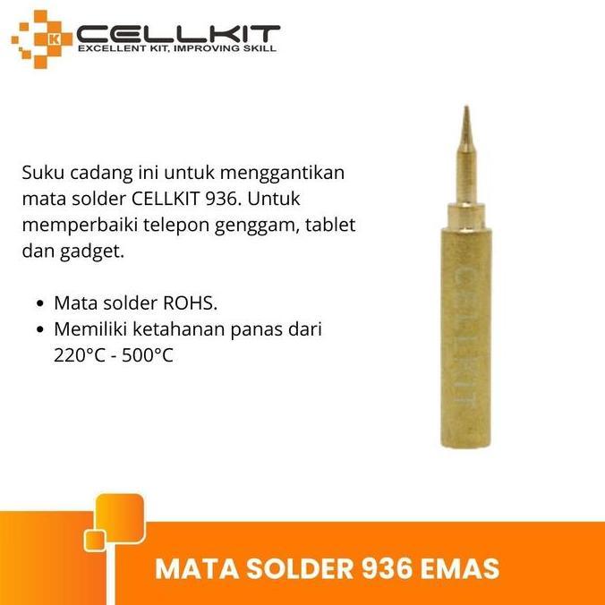 CELLKIT Mata Solder 936 900 908 Emas Lancip Bengkok Pisau Pisau Kecil
