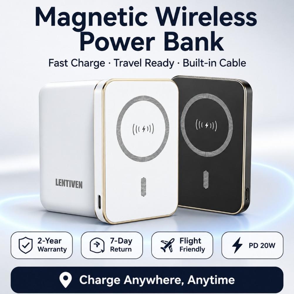 PROMO LENTIVEN Wireless Powerbank 10000Mah Mini Fast Charging Magsafe Magnetic 20W IPHONE