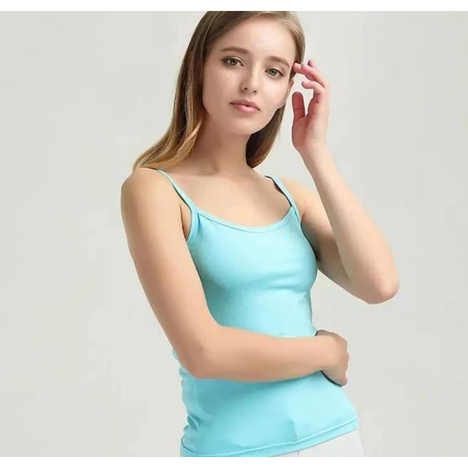 DE133 - Tanktop Wanita Tali Kecil | Singlet Tengtop Dalaman Anak Remaja Dewasa Warna HIJAU TOSCA | K