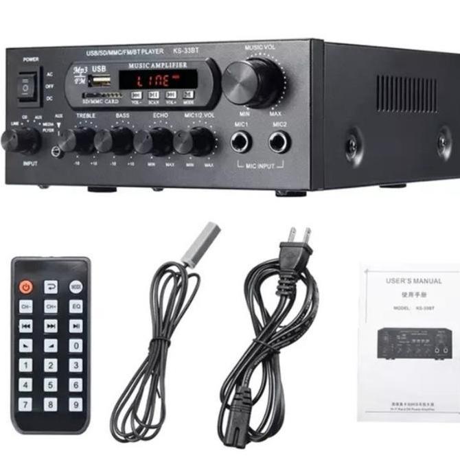 Gler- Amplifier Bluetooth Eq Audio Amplifier Home Theater Fm 1000W-Ks-33Bt