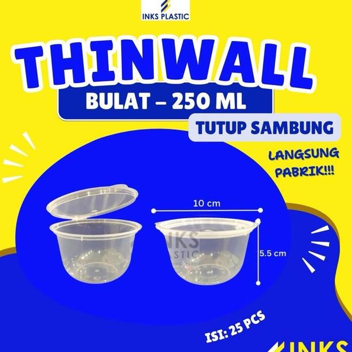 THINWALL 250 ML BULAT TUTUP SAMBUNG MANGKOK BULAT ROUND