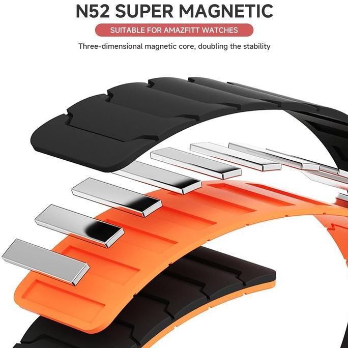 STRAP AMAZFIT STRAP TALI JAM FOR AMAZFIT T-REX 2 - AMAZFIT TREX 2 - MODEL MAGNETIC SILICONE STRAP RE