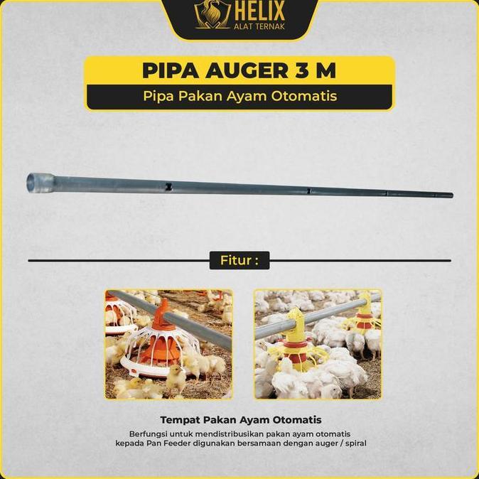 Pipa Auger 3 m 4 Lubang Tempat Pakan Makan Ayam Otomatis Pan Feeder Feeding