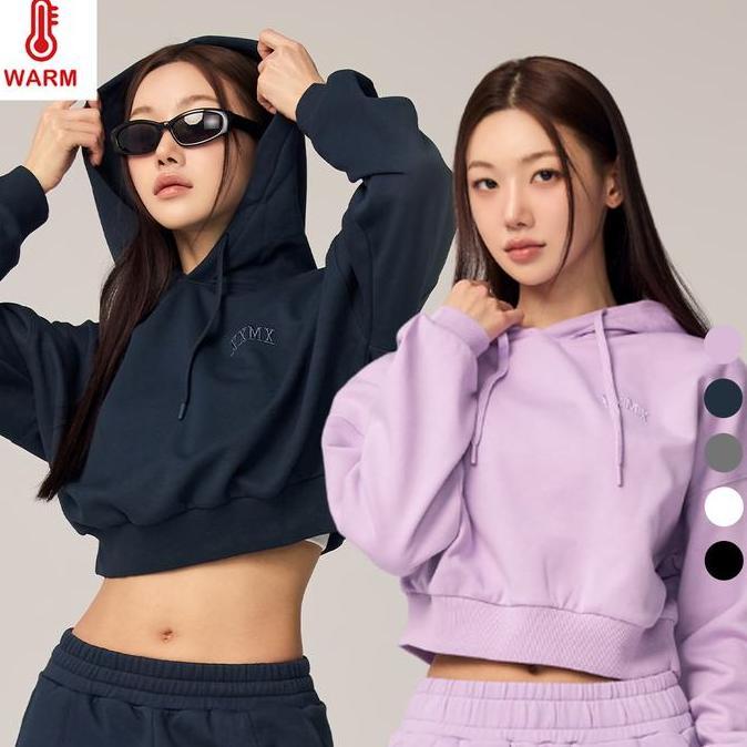 XEXYMIX WARM COTTON CROP HOODIE JAKET OLAHRAGA WANITA - XTFHD02H4