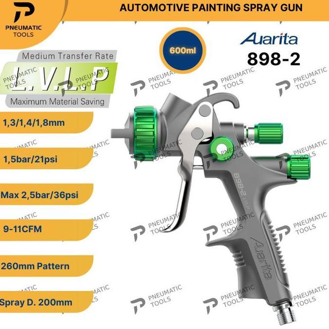 Neuma- Spray Gun Auarita 898-2 Lvlp - Automotive Painting Spray Gun - Gray