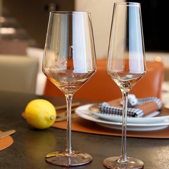 NESTIO Gelas Kaca Wine  / Gold Wine Glass/ Gelas Transparan Mewah Gold Emas/ Gelas Wine/ Champagne