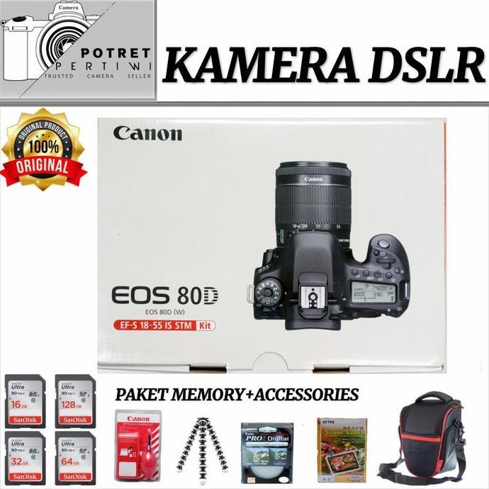 Canon Eos 80D Kit 18-55Mm / Kamera Canon Dslr 80D Kit 18-55 Camera