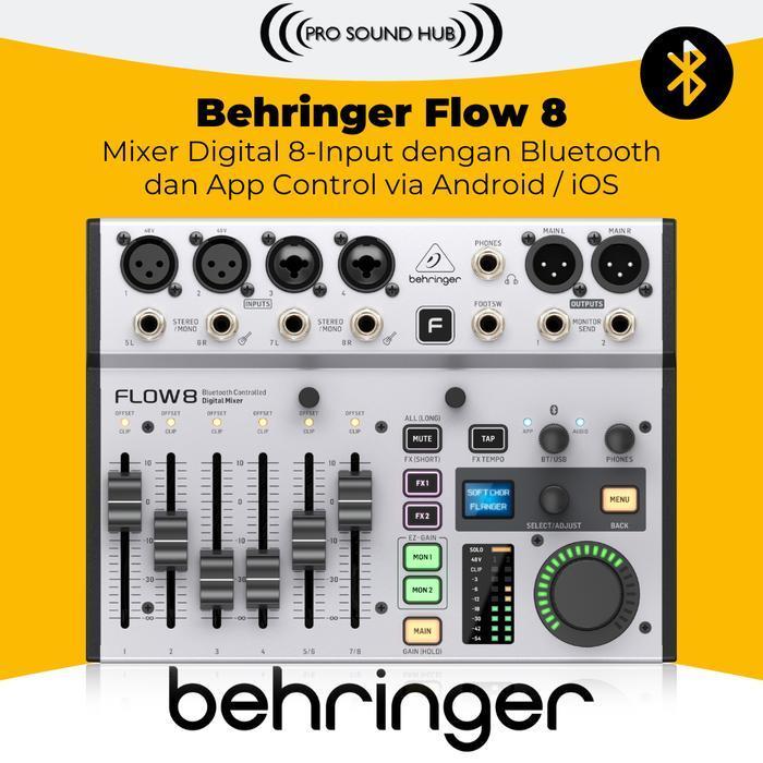 BEHRINGER FLOW 8 FLOW8 MIXER DIGITAL 8 CHANNEL 10 INPUT BLUETOOTH USB AUDIO INTERFACE SOUNDCARD ORIG