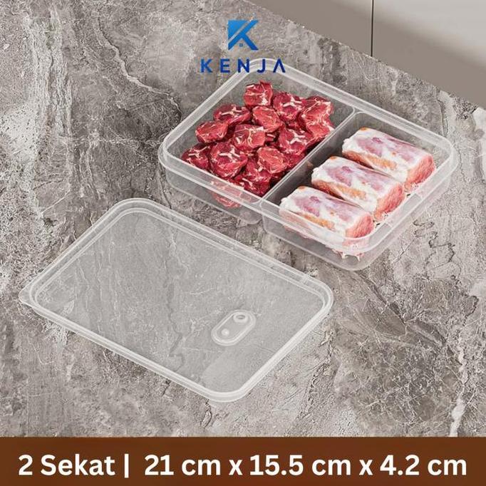 KENJA Box Food Container Kotak Tempat Penyimpanan Makanan Sayur Daging Plastik Bening Kedap Udara