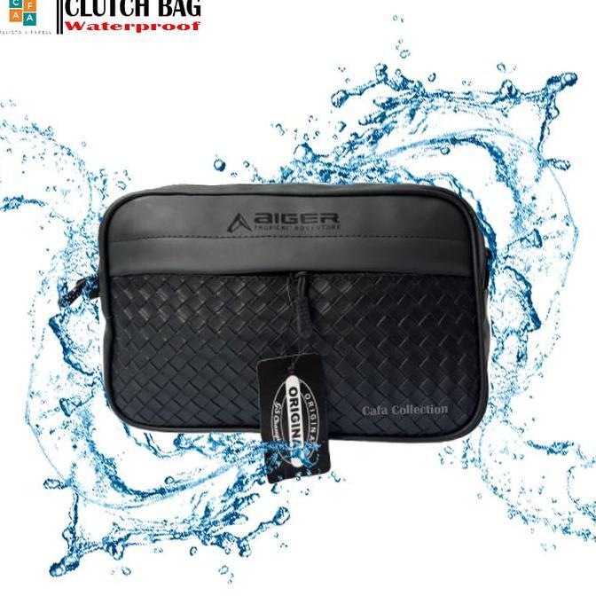 Tas Selempang Pria Waterproof // Tas Clutch Bag Pria Anti Air // Tas Clutch Motif Rajut