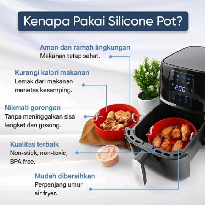 Strogen Air Fryer Silicone Pot - Silikon Air Fryer D. 15Cm Tinggi 4Cm
