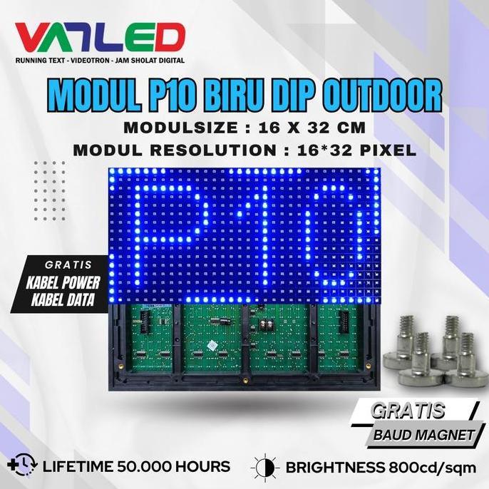 Modul Running Text P10 Outdoor Dip Biru